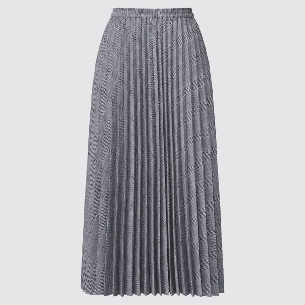 Uniqlo Accordion Pleated Skirt in Gray - Large